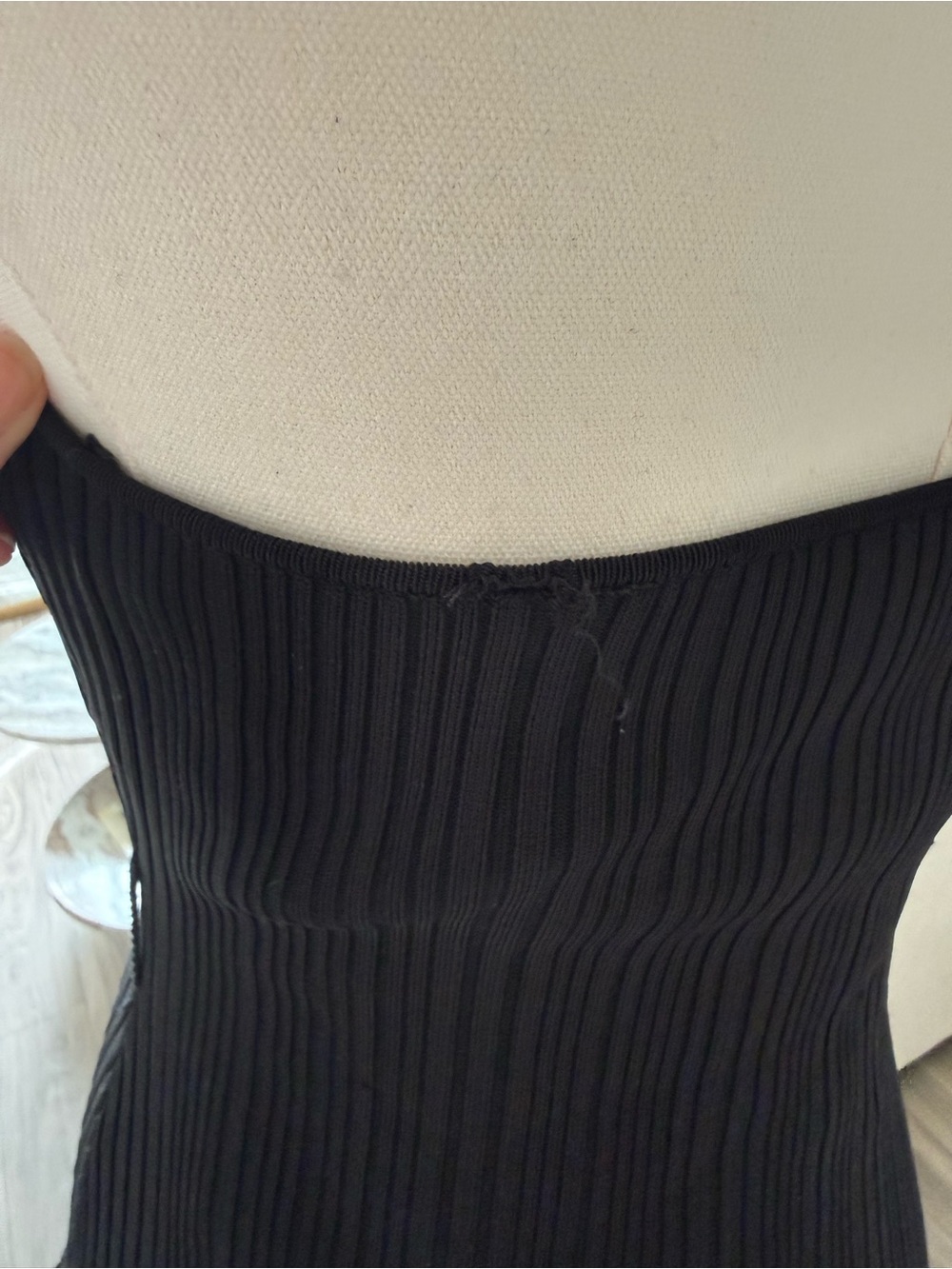 Self-Portrait Black Bandeau Knit Strapless Maxi Dress Gold Buttons Size S - Picture 16 of 16